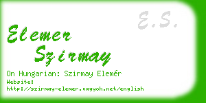 elemer szirmay business card